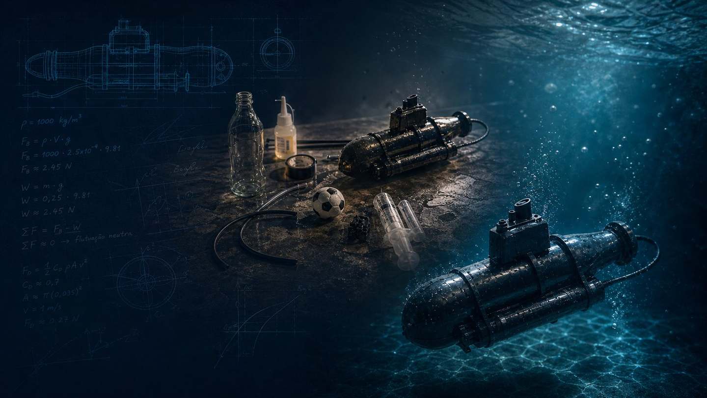 Jornada de engenharia do desenho técnico ao submarino mergulhado